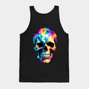 Colored Skull in Vibrant Vector Style Tank Top